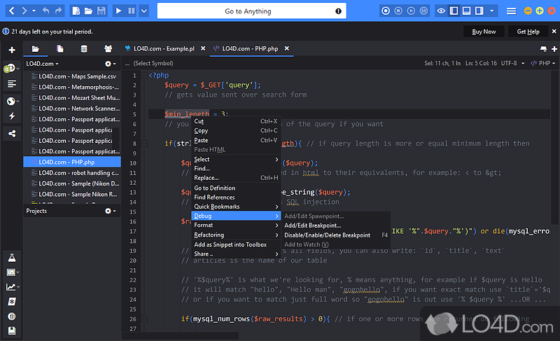 The Firefox of programming environments - Screenshot of Komodo Edit