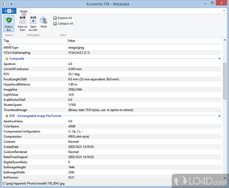 Built-in players, sorting options and metadata - Screenshot of Konvertor FM