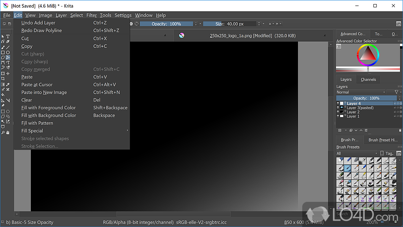 Extensive support for layers and handy symmetry tools - Screenshot of Krita