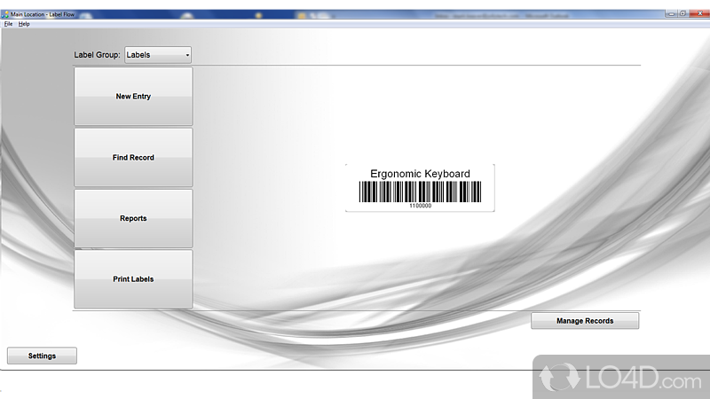 Barcode software for printing barcode labels - Screenshot of Label Flow Barcode