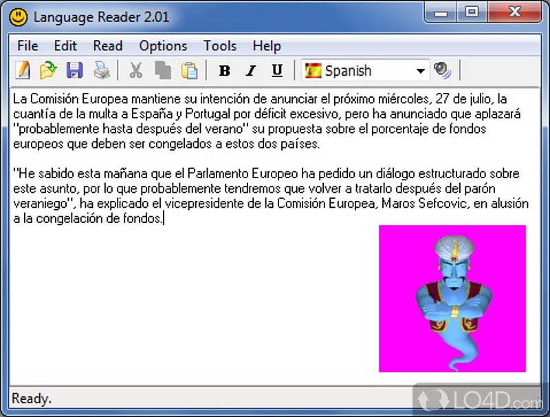 Elementary options and quick setup - Screenshot of Language Reader