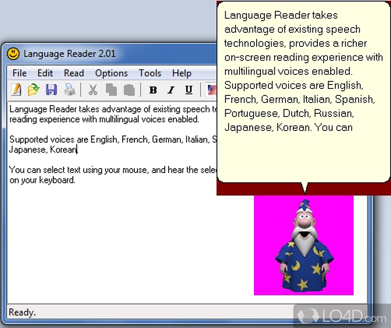 Pick the desired helper from the several offered ones - Screenshot of Language Reader