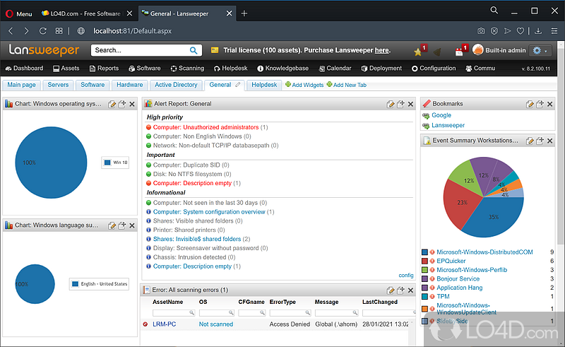 A complete network scanning solution - Screenshot of Lansweeper