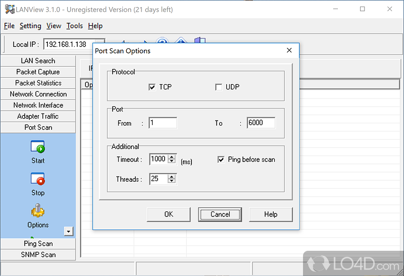 Multi-function tool for LAN administration - Screenshot of LANView