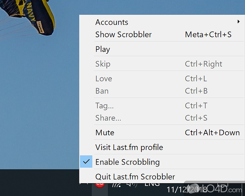 Keep track of music on Last - Screenshot of Last.FM Scrobbler