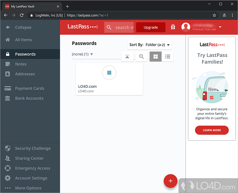 Intuitive and comprehensive password manager - Screenshot of LastPass