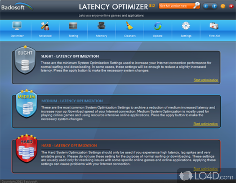 Speed up Internet & PC - Screenshot of Latency Optimizer