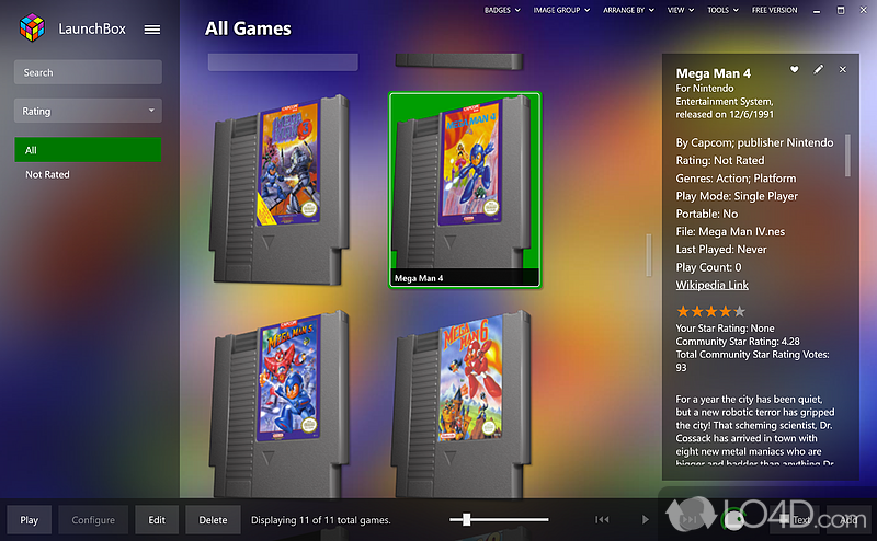 Streamlined and intiutive game emulator for personal computers - Screenshot of LaunchBox
