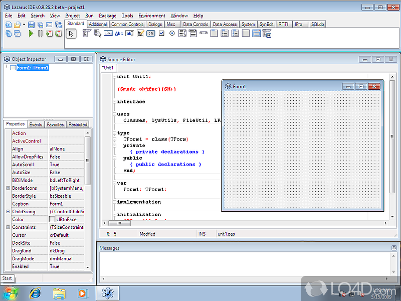 Full-featured Delphi programming environment that bundles a IDE, enabling you to create cross-platform apps - Screenshot of Lazarus