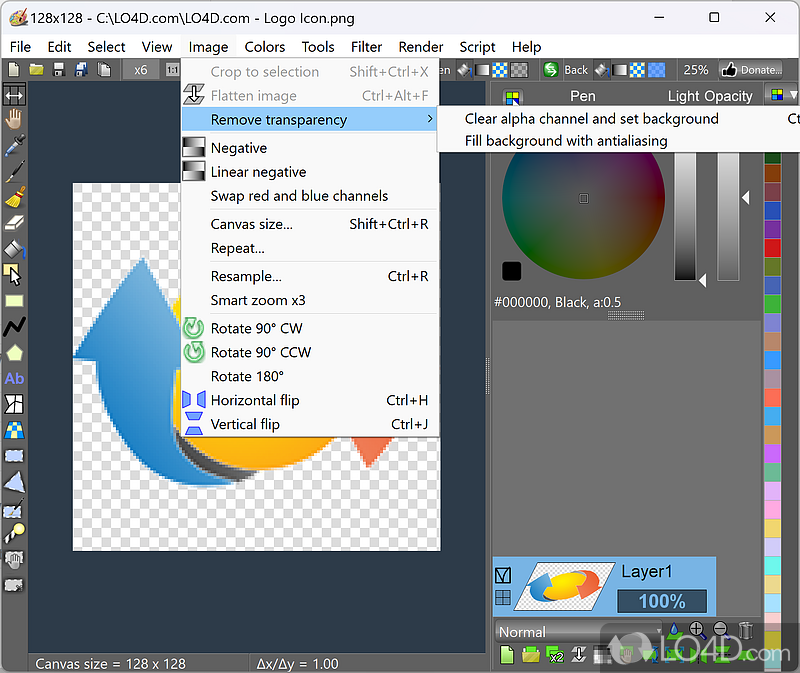 Image editor with raster and vector layers, written in Pascal - Screenshot of LazPaint