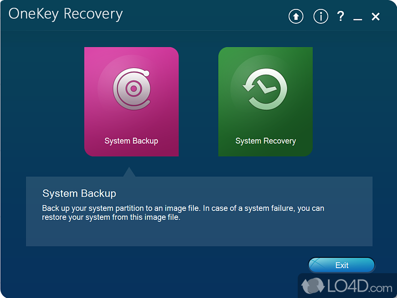 Backup and restore the entire Lenovo laptop - Screenshot of Lenovo OneKey Recovery