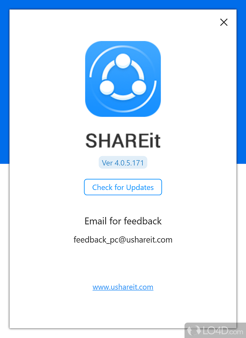 Share files between Lenovo laptop and other devices - Screenshot of Lenovo SHAREit