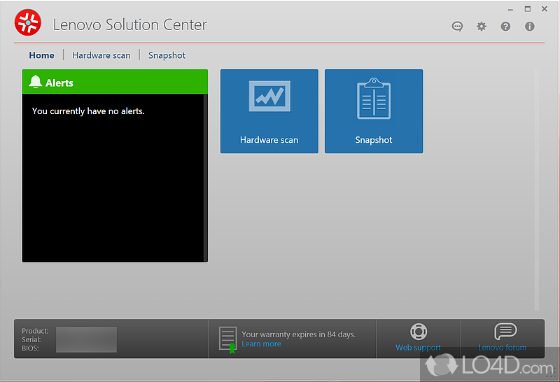 All-in-one diagnostics utility for owners of Lenovo Thinkpads - Screenshot of Lenovo Solution Center