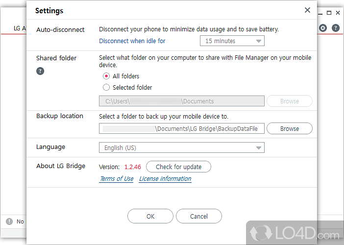 A handy utility for all LG 4G mobile users - Screenshot of LG Bridge