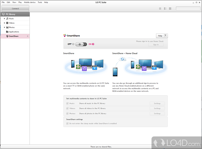 Extensive multimedia management and data handling abilities - Screenshot of LG PC Suite