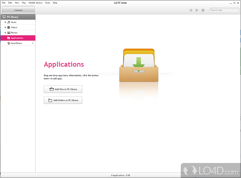 The most appropriate software for transferring files among LG devices and PCs - Screenshot of LG PC Suite