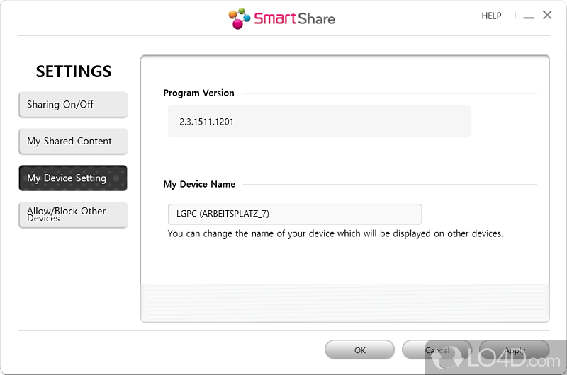 Share content from your PC - Screenshot of LG Smart Share