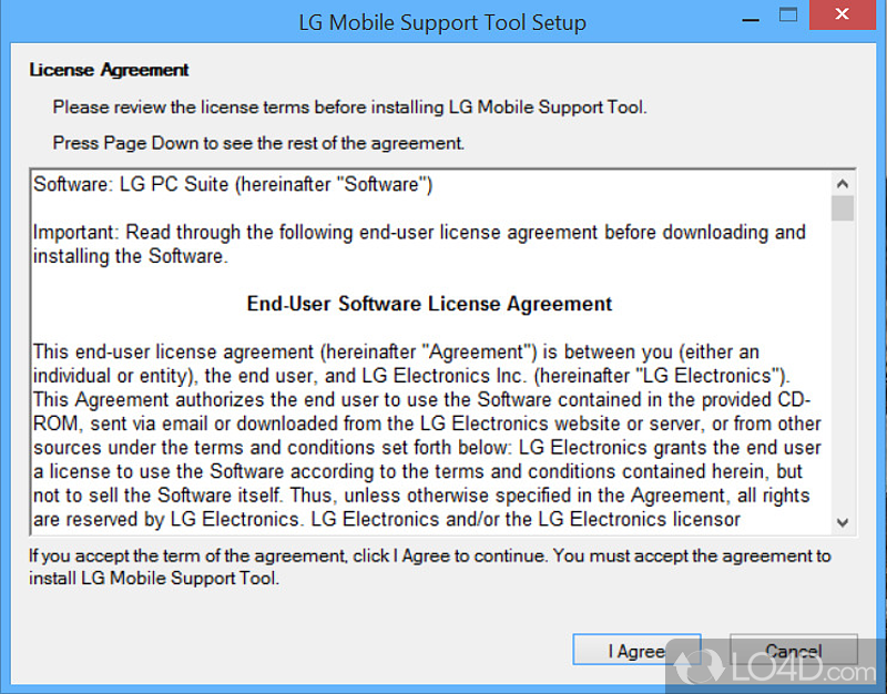 Automatic detection of device model - Screenshot of LG Support Tool