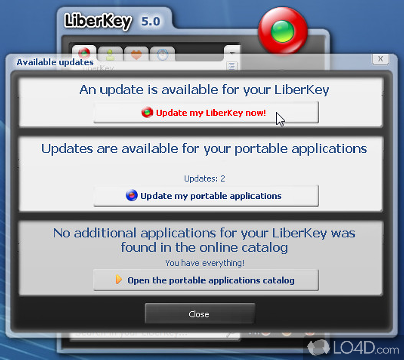 An overall efficient utility - Screenshot of LiberKey