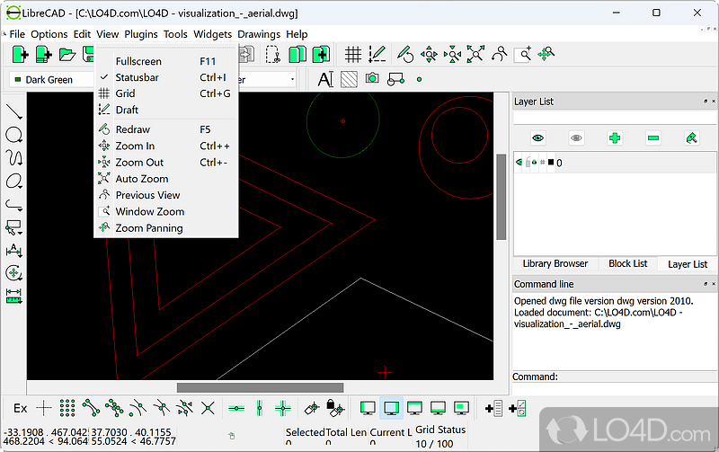 Work with CAD files. Design in 2D for engineers - Screenshot of LibreCAD
