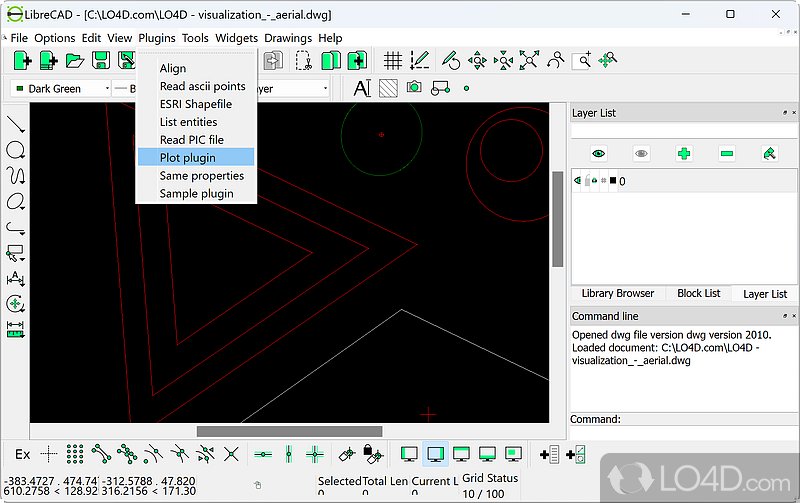An opensource 2D design tool - Screenshot of LibreCAD