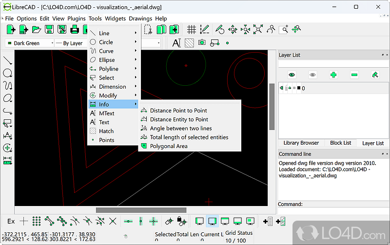 Free, opensource tool - Screenshot of LibreCAD