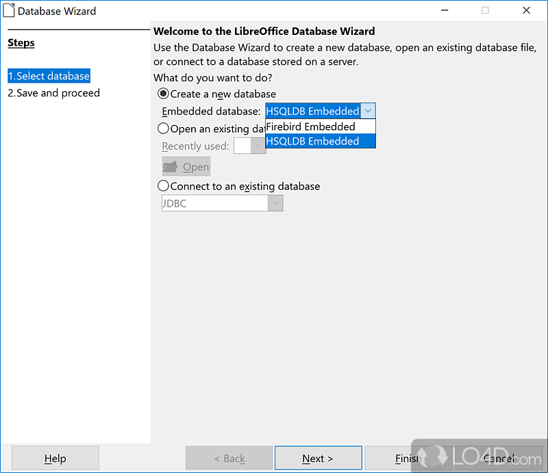 Draw and manage databases - Screenshot of LibreOffice