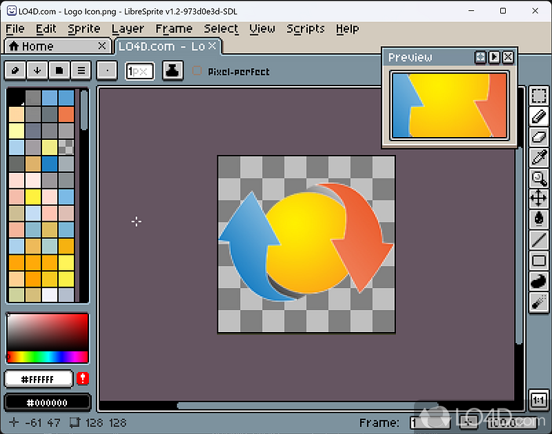 Create and edit both still and animated sprites - Screenshot of LibreSprite