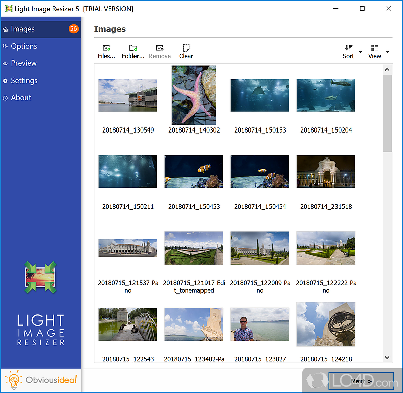Resize photos, rotate and optimize images in collection, add them effects and compress them thanks to this app - Screenshot of Light Image Resizer