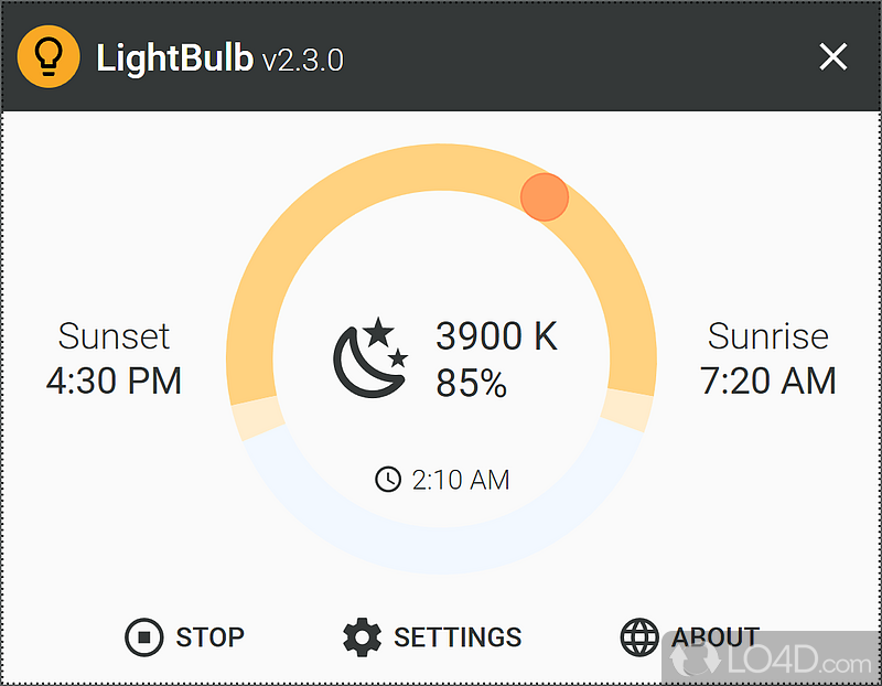 Reduce eye strain and make it easier to fall asleep - Screenshot of LightBulb