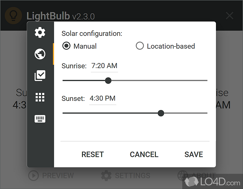 Features a user-friendly design and allows you to configure several advanced parameters - Screenshot of LightBulb