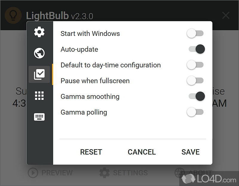 Unobtrusive app that does not disrupt your gaming sessions - Screenshot of LightBulb