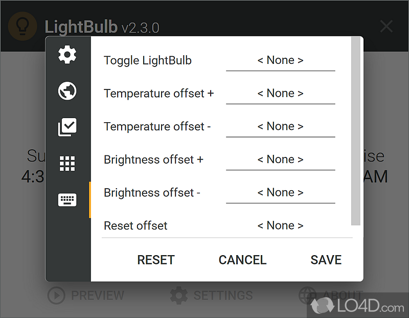 Adjust gamma levels - Screenshot of LightBulb