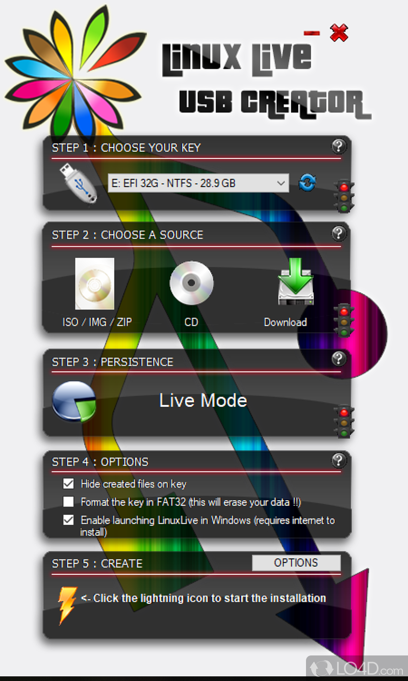 Create bootable USB to install and run Linux on Windows - Screenshot of LiLi USB Creator
