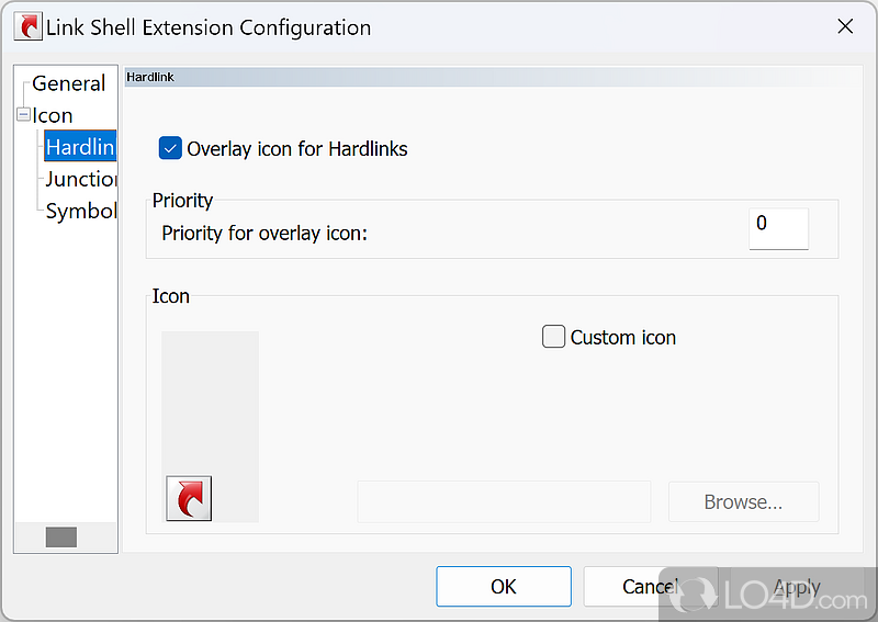 Set junctions and other folder types - Screenshot of Link Shell Extension