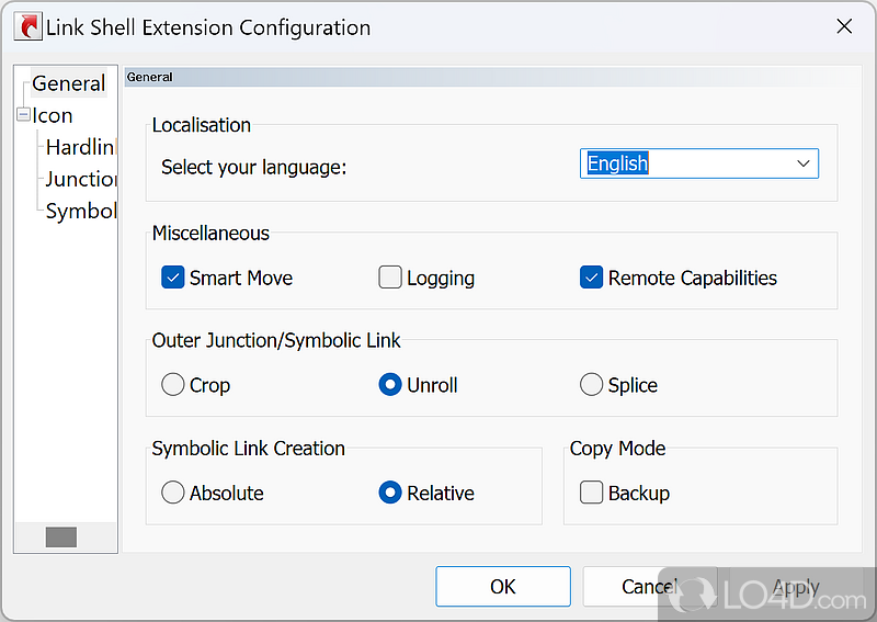 Create hard links via the right-click menu - Screenshot of Link Shell Extension