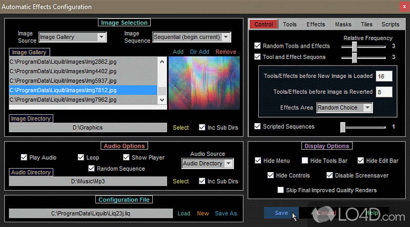 Customizable effects - Screenshot of Liquib