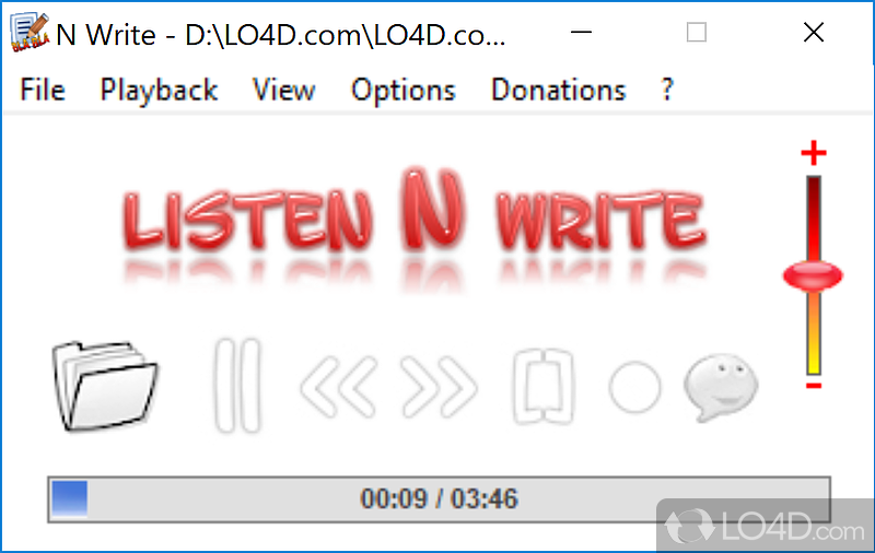 Transcribing made easy - Screenshot of Listen N Write