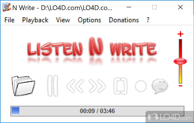 Transcribe audio and video - Screenshot of Listen N Write