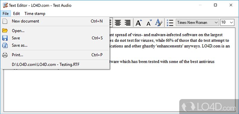 Play and transcribe audio and video recorings - Screenshot of Listen N Write