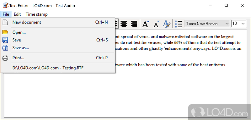 Transcribing made easy - Screenshot of Listen N Write