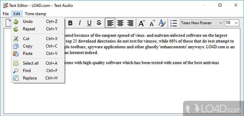 Play and transcribe audio and video recorings - Screenshot of Listen N Write