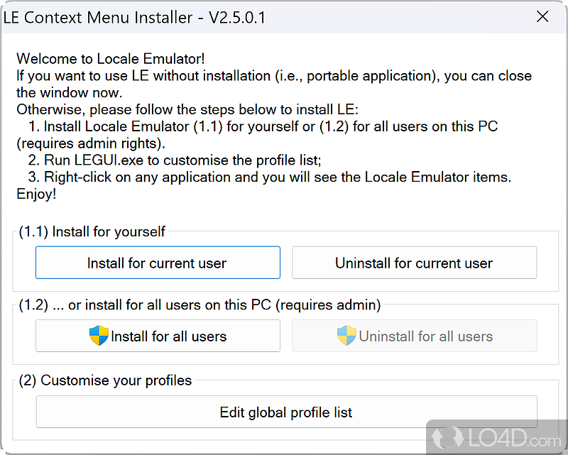 System region and language emulation utility for Windows users - Screenshot of Locale Emulator