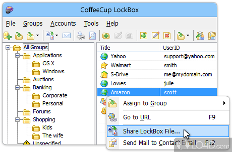 LockBox allows you to lock down computer with password protection - Screenshot of CoffeeCup LockBox