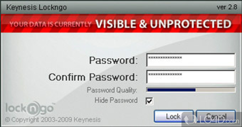 lockngo: User interface - Screenshot of lockngo