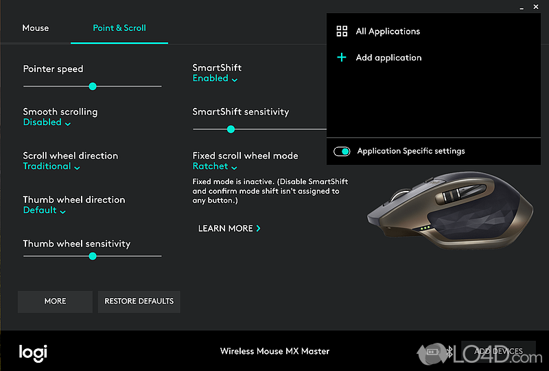 A user-friendly and reliable tool for all Logitech users - Screenshot of Logitech Options