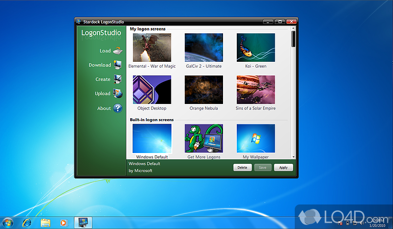 Change your start-up screen - Screenshot of LogonStudio