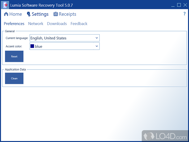 Accessible and intuitive usage - Screenshot of Lumia Software Recovery Tool