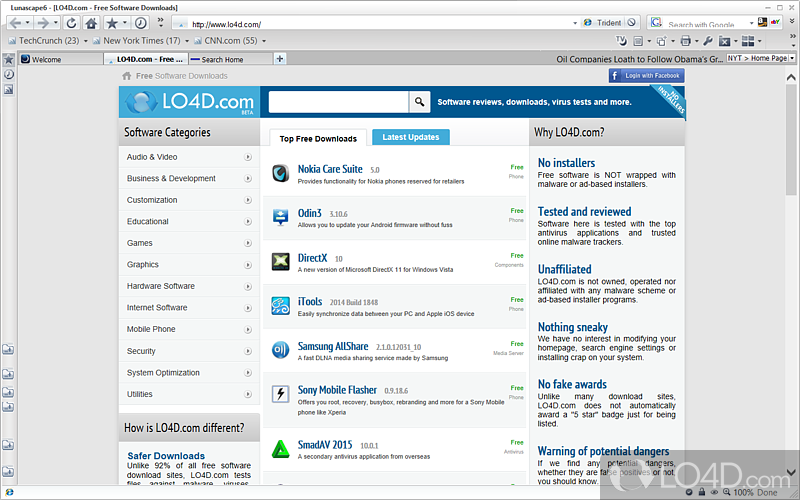 Triple engine browser - Screenshot of Lunascape