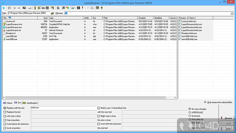 Rename Massive files and folders - Screenshot of Lupas Rename